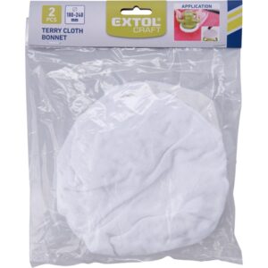 EXTOL CRAFT polír korong, fehér, frottír, 180-240 mm, 403300 polírozógéphez [ 10630 ]