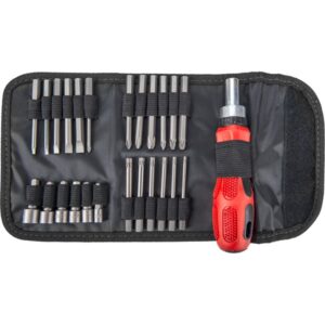 EXTOL PREMIUM racsnis csavarhúzó-dugókulcs klt., 25 db,  Cr.V. acél [ 8819155 ]