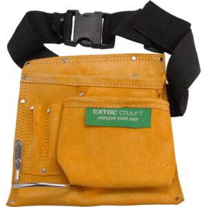 EXTOL CRAFT szerszámtartó öv,3 zsebes, hasított bőr, műanyag csattal [ 418 ]
