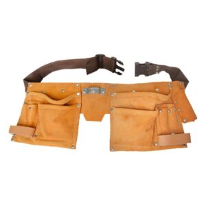 EXTOL PREMIUM szerszámtartó öv, sok zsebes, hasított bőr ; műanyag csattal [ 417 ]