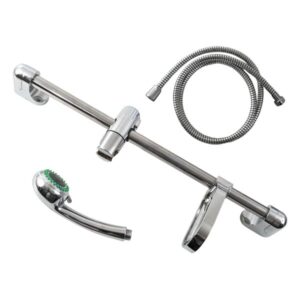 BALLETTO zuhany készlet, fényes; 3 funkciós fej, tömlő 150 cm, szappantartó, fali csúszka [ 830305 ]