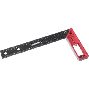 FORTUM asztalos L-derékszög, 300 mm, ALU/Inox, lézer gravírozott, mm beosztás,[ 4784101 ]