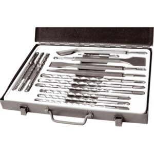 EXTOL PREMIUM betonfúró és véső klt. SDS PLUS; 14db, 5/110mm, 6,8,10/160mm, 8,10,12/210mm, 10,12,14/260mm, lapos 20,40, hegyes, horony[ 23952 ]