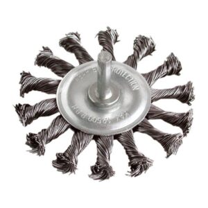 EXTOL CRAFT drótcsiszoló körkefe, 75mm, fúrógépbe fogható: 6mm csap, sodrott erős, hullámos szálú, max 12.500 ford/perc[ 17039 ]