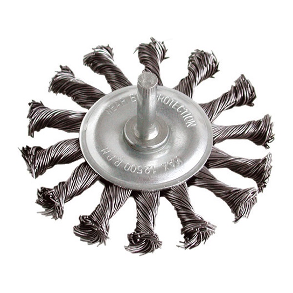 EXTOL CRAFT drótcsiszoló körkefe, 75mm, fúrógépbe fogható: 6mm csap, sodrott erős, hullámos szálú, max 12.500 ford/perc[ 17039 ]