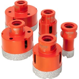 EXTOL PREMIUM körkivágó csempére klt. 5 db, gyémánt vágóél; 20-68mm × M14, sarokcsiszolóba fogható[ 8802995 ]