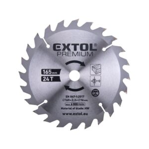 EXTOL PREMIUM tartalék körfűrészlap a 8891822 géphez, keményfémlapkás, 165×2,3×16mm, 24T[ 8891822A ]