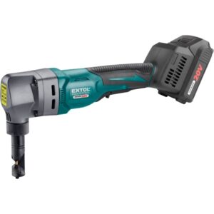 EXTOL INDUSTRIAL akkus folyamatos lemezlyukasztógép, Share20V, 20V, Li-ion; 1db akku, 1db töltő, 2000 mAh [ 8791830 ]