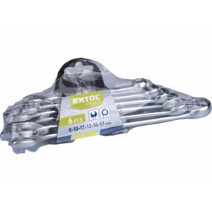 EXTOL CRAFT csillag-villás kulcs klt., W.S.; 6db, 8-17mm, műanyag tartóban [ 6306B ]